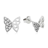 Boucles d'oreilles papillon cloutées en argent